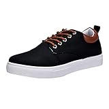 2024 Männer Low Top Leinwand Walking Schuhe Lace Up Mode Casual Schuhe Männer Schuhe Stilvolle, Schwarz , 41 1/3 EU