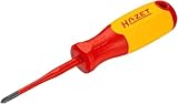 HAZET VDE-Schraubendreher 811KV-PH1, PH1 Kreuzschlitz, mit Schutzisolierung bis 1000V, Schlagkappe, Anti-Wegroll-Design, Farbcodierung