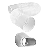 DECOMELODY Flexible Ausziehbarer Lüftungsschlauch für Mobile Klimageräte Robustes Abluftrohr mit Adapter Einsetzbar für Küche Büro und Wohnräume Langlebiger Vent Replacement Tube