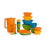 Tupperware Heritage Get it All Retro-Kollektion, 17-teiliges Frischhaltedosen-Set in Retro-Farben, spülmaschinenfest und BPA-frei