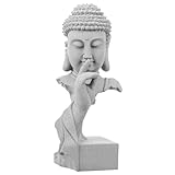 GALPADA Buddha-Statue-Ornament Ornamente Sandstein Tank Dekorationen Für Aquarienzubehör Mini Drinnen Modern Aquariumdekorationen Groß Aquarium-Buddha Grau Blausteinpulver