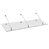 Schulte V2014-40-18 Glasline Davita 2,0 Vordach, 180 x 90 cm, 12 mm Verbundsicherheitsglas klar, Punkthalterungssystem aus Edelstahl, Echtglas-Vordach