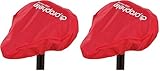 Prophete wasserabweisende Satteldecke – Schutz vor Nässe für alle gängigen Fahrradsättel, Universal Sattelüberzug für Fahrrad, Citybike & E-Bike, langlebiger Sattelschutz in neon rot (Packung mit 2)