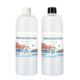 Flüssiges 1:1 Abformsilikon, Silikonkautschuk Transluzent Transparent, Silikon Kautschuk Silikonformen, Dubliersilikon, Schnell Aushärtend für Harzformen, Formenbau, Schmuckherstellung, Basteln