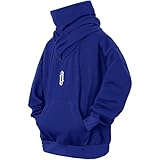 MeiLyviba Ninja Hoodie Herren Dicke Pulli Rollkragenpullover Harajuku Schalkragen Pullover Kapuzenpullover Vintage mit Kapuze Hoodie Oversized Fleece Fleecepulli Sweatshirts Sweater