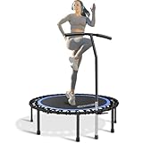 Newan Leises Mini-Trampolin, 121,9 cm (48 Zoll), mit verstellbarem Schaumstoffgriff, kleines Übungstrampolin für drinnen und draußen, maximale Grenze von 150 kg
