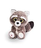 NICI Glubschis: Das Original – Waschbär Clooney 25 cm – Kuscheltier Augen – Flauschiges Plüschtier mit großen Glitzeraugen – Schmusetier für Kuscheltierliebhaber – 45569