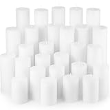 Shihanee 36 Stück Weihnachts-Stumpenkerzen, 7,6 cm Durchmesser, tropffrei, geruchlos, rustikale Duftkerzen mit rauchfreiem Baumwolldocht, lange brennende Kerzen für Weihnachten, Hochzeit, Zuhause