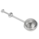 SOLUSTRE Teesieb mit Einhändiger Push Pull Bedienung Ausziehbarem Federgriff Feinem Sieb für Losen Tee und Mehl Teefilter Zubehör für Teekannen und Tassen
