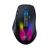 Roccat Kone XP Air – kabellose Gaming-Maus mit optischem Sensor mit 19.000 DPI, AIMO RGB-Beleuchtung, 4D-Mausrad, schwarz