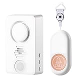 Notrufknopf für Senioren, ADDLIVE Senioren Notruf, Hausnotruf Senioren, Notfallknopf für Senioren, Notfallknopf mit 38 Klingeltönen, 4 Lautstärkestufen, 1 Sender, 1 Empfänger und Bunten RGB-Lichtern