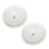 Cabilock 2 Stück Silikon Badewannenstöpsel Weiß Passend für Badewanne, Duschwanne und Küchenspüle Abflussstopfen mit Dichter Abdichtung