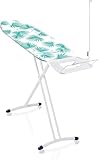 Leifheit Bügelbrett AirBoard Express M Solid, für Dampfstationen, Bügeltisch mit Baumwoll-Spezialbezug für bessere Dampfverteilung, Dampfbügelbrett, ultraleichte Bügelfläche, Bezug mit Palmen-Muster
