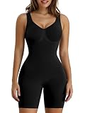 SHAPERX Shapewear Damen Bauchweg Stark Formend Body Shaper Overall-Shorts Abnehmen Shaping Bodysuit, UK-SZ5310-Black-L/XL