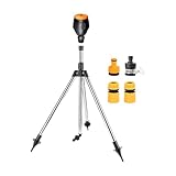 KIXZSAZ Dreibeinstativ für Bewässerungsregner, Edelstahlkonstruktion und höhenverstellbar für einfache Gartenbewässerung, Regnerhalterung 1/2