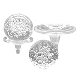 TOBBOMEY 2 Stück Glaskugel mit Halter Dekorative Seifenblasenkugel für Brunnen und Aquarium Breite Kompatibilität Klare Kristallkugel für Selbstgemacht Steingarten 4 * 5cm