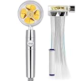 JJiaoLinin Wassersparender Duschkopf, 360° Drehbare Handbrause, Sparduschkopf mit Stoppfunktion mit 1 Stück Filter Brausekopf Dusche Wassersparender Druckerhöhender Duschkopf (Gold)