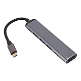 USB C Hub, 6 in 1 USB C zu HDMI 4K Hub mit PD Power, USB C, USB3.1, 2 USB2.0 Ports, 100 W PD USB C Multiport Splitter für OS X, für IOS