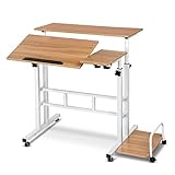 Höhenverstellbarer mobiler Stehpult – Tragbarer Sitz-Steh-Arbeitsplatz mit Computer-Tower-Ständer & Laptop-Halterung für Home Office – Ergonomisches Design für Komfort und Flexibilität
