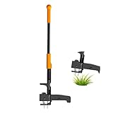 EEIEER Unkrautstecher Gartengeräte, Standup Unkrautentferner Länge 100cm Gartenwerkzeug Weed Puller für Effizientes Entfernen von Unkraut mit 4 Edelstahl Kiefer und Pedale, Keine Installation