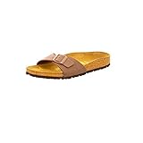 Birkenstock Damen Classic Madrid Birko-Flor Pantoletten,Braun (NUBUK MOCCA), 40 EU