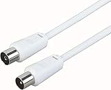 Schwaiger Antennen Anschlusskabel 75 dB, 1,5m, weiß, IEC...