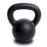 SUPRFIT - Econ Professional Kettlebell 12Kg - Pulverbeschichtete Kugelhantel aus massivem Gusseisen für Fitness, Crossfit & Krafttraining - Schwarze Kettlebells Hantel für Homegym und Fitnessstudios