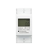 1 Stück 80 A Din-Schienen-Einphasen-2-Leiter-Wechselstrom-Energiezähler – 220 V/230 V 50 Hz/60 Hz, LCD-Digitalanzeige (kWh)
