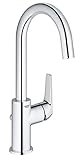 GROHE Start Flow - Einhand- Waschtischarmatur (wassersparend, langlebige Oberfläche, L- Size), chrom, 23811000, Silber