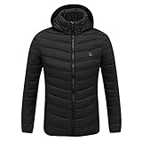 Beheizte Jacken für Herren, wasserdicht, Reißverschlussjacke, Herrenmode, intelligente Heizjacke mit Taschen, lässige Thermo-Daunen-Baumwolljacke, elektrisch beheizter Mantel für Winter, Outdoor,