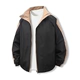 Herren Patchwork Farbblock Oversize Hip Hop Jacke College Mantel Sport Übergangsjacke Windbreaker Vintage Racing Jacke Sweatjacke Wendbare Strickjacke mit Stehkragen und Reißverschluss Bomberjacke
