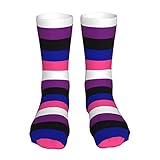 351 Socken Gender Fluid Pride Flagge Laufsocken Komfortbund Trekkingsocken Witzige Wandersocken, Für Geschenke, Spazieren, Sport