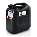 hünersdorff Kraftstoff-Kanister STANDARD 20l für Benzin, Diesel und andere Gefahrgüter, UN-Zulassung, made in Germany, TÜV-geprüfter Produktion, schwarz