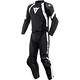 Dainese Avro 4 2-Teiler Motorrad Lederkombi (Black/White,50)