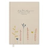 Eine der Guten Lehrerkalender 2024 2025, A4 Lehrerplaner, 1 Doppelseite pro Woche, Schuljahresplaner für Schuljahr 24/25, Creme Beige mit Blumen, nachhaltig & klimaneutral