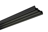 GARDINIA Flächenvorhangschiene 3-läufig, Vorhangschiene für Wand- oder Deckenmontage, Für Schiebegardine/Schiebevorhang, Serie Atlanta, Aluminium, 160 cm, Schwarz matt