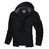Winterjacke Herren Warme Skijacke Fleece-Futter Arbeitsjacke Outdoorjacke Funktionsjacke Ski Regenmantel mit Kapuze Farblich Passende Skijacke Multifunktional, für Paare Kletterjacke für Männer