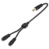 GINTOOYUN DC7909 Y Splitter Adapter Kabel 14AWG DC 8mm EIN Mann auf Zwei weibliche Netzkabel für tragbare Kraftwerke, Solarpanel, Solarstrombank usw. (2 FT)(Stil 1)