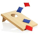 COM-FOUR® 5-teiliges Cornhole-Spiel - Wurfspiel im Freien für Kinder und Erwachsene - Bohnenbeutel