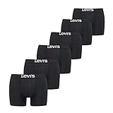 Levi’s Einfarbige Basic-Boxerslips, atmungsaktive Herrenunterwäsche aus Bio-Baumwolle mit elastischem Bund und doppelter Einlage, keine hochrutschenden Beinöffnungen, 6er-Pack
