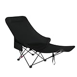 BommFu Klappbare Campingstühle | Tragbarer Angelhocker | Hochlehner Mit Fußstütze Für Garten Wanderung Terrasse Picknick Angeln Outdoor