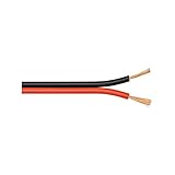 Goobay 67732 Lautsprecherkabel 2x1,5 mm² CCA Litze / Boxenkabel Audio Kabel Meterware / Speaker Cable Litzenkabel Audiokabel / Subwoofer Kabel / Rot Schwarz / 10m