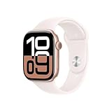 Apple Watch Series 10 (GPSr, 46MM) - Aluminiumgehäuse Roségold mit Light Blush Sport Band, (M/L) (Generalüberholt)