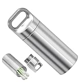 Pillen-Schlüsselanhänger – 48 G Edelstahl, Wasserdichter Schlüsselanhänger, Kleine Medikamentenaufbewahrung, Tragbares Outdoor-Zubehör | Robuster Pillen-Schlüsselanhänger-Halter Für Camping, Reisen, A