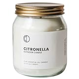 Citronella Candle Kerze Outdoor 300 ml 60h | OCTO,ätherische Öle Duftkerze im Glas, 100% natürliches Sojawachs für Zuhause, Garten, Camping, Patic, Reisen, Grillen