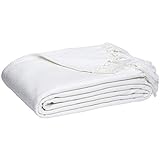 Amazon Basics - Decke aus Baumwoll-Webstoff, Weiß, 220 x 240 cm
