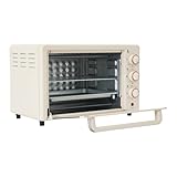BAOCHADA 22 L Minibackofen, Klein mini Backofen mit Grillpfanne & Grillrost, Thermostat verstellbar bis 250 °C,1000 W, 60Mins Timer, Pizza-Ofen für Familien, Partys, Grillpartys, Snackbars, Desserts