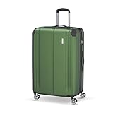 travelite Hartschalenkoffer groß, erweiterbar, 4 Rollen, CITY, Trolley mit kratzfester Oberfläche, TSA Schloss, Dehnfalte, 77 cm, 113 - 124 Liter