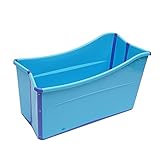 BAOCHADA Faltbare Badewanne Erwachsene Klappbare Mobile Badewanne, Kinder Klappbadewanne Sauna Bad Babyschwimmbecken, Tragbar Badewanne für SPA Dusche, 100CM(Blau)