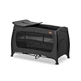 Hauck Reisebett Play N Relax Center mit Wickelauflage, höhenverstellbar und seitlichem Einstieg - Melange Black